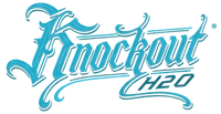Knockout H20 logo in blue on a white background