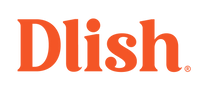 Dlish logo in orange on a white background