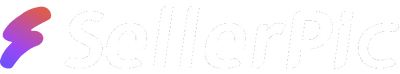 SellerPic logo with a colorful icon on a black background
